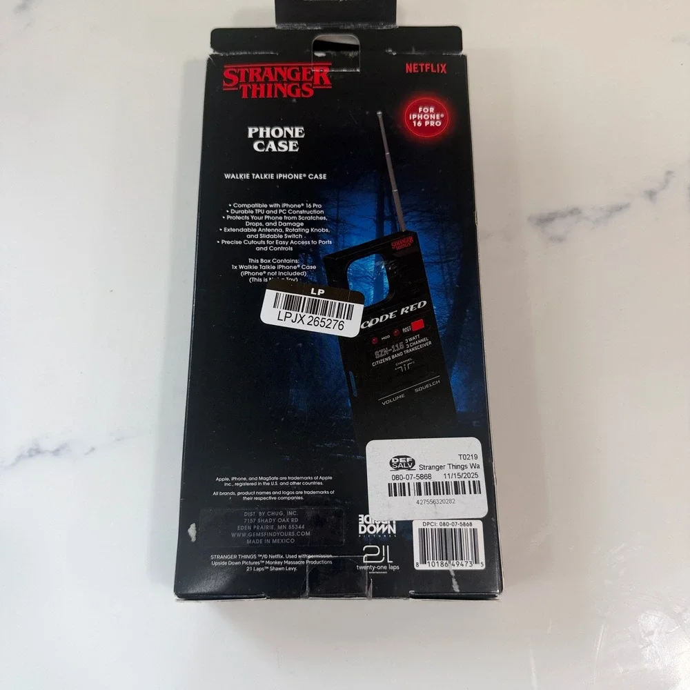 Stranger Things Code Red Walkie Talkie Case for iPhone 16 Pro Netflix Retro Blk‎
